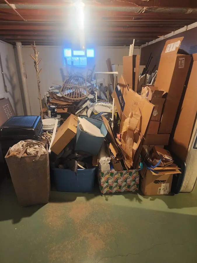 Roll-off dumpster container at job site for 8 Yard Dumpster Rental in Lake Park